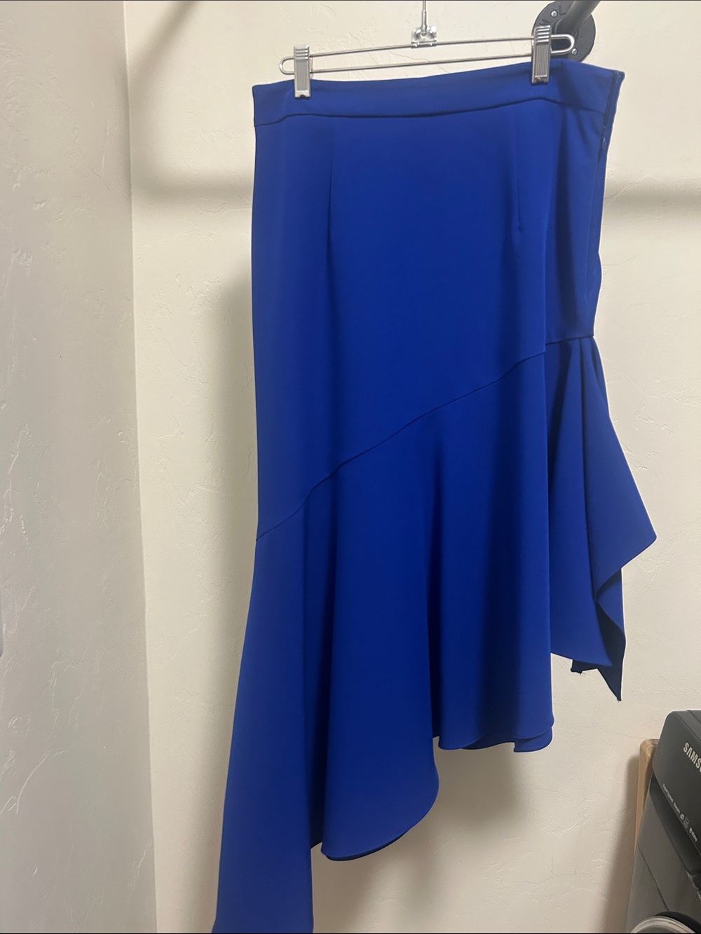 Milly Cobalt Asymmetrical Midi Skirt
